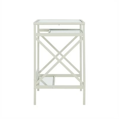 Holmes Metal/Glass Small Space Desk White - Aiden Lane 8 Holmes Metal/Glass Small Space Desk White - Aiden Lane - Image 6