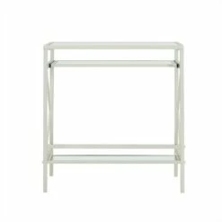 Holmes Metal/Glass Small Space Desk White - Aiden Lane 17 Holmes Metal/Glass Small Space Desk White - Aiden Lane -Outlet Desks Store unnamed file 11436