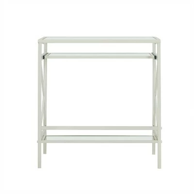 Holmes Metal/Glass Small Space Desk White - Aiden Lane 9 Holmes Metal/Glass Small Space Desk White - Aiden Lane - Image 7