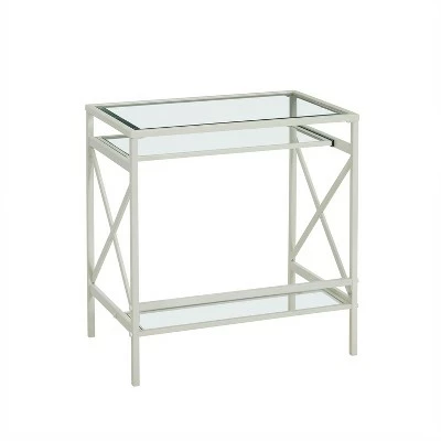 Holmes Metal/Glass Small Space Desk White - Aiden Lane 10 Holmes Metal/Glass Small Space Desk White - Aiden Lane - Image 8