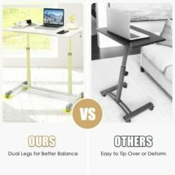 Costway Height Adjustable Computer Desk Sit to Stand Rolling Notebook Table Portable -Outlet Desks Store unnamed file 1146