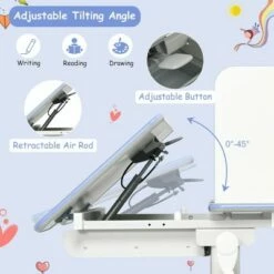 Costway Kids Writing Desk Student Study Table Height Adjustable w/Tilt Desktop -Outlet Desks Store unnamed file 11467