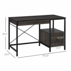 HOMCOM Home Office Writing Desk with File Storage Drawer for Letter Size PC Study Table Computer Workstation Walnut Brown 12 HOMCOM Home Office Writing Desk with File Storage Drawer for Letter Size PC Study Table Computer Workstation Walnut Brown -Outlet Desks Store unnamed file 11494