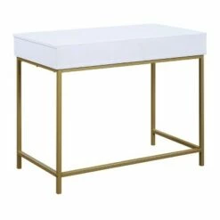 Modern Life Desk with Gold Metal Legs White Finish - OSP Home Furnishings -Outlet Desks Store unnamed file 11500