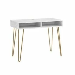 Athena Computer Desk with Storage - Novogratz Marble Black -Outlet Desks Store unnamed file 1154