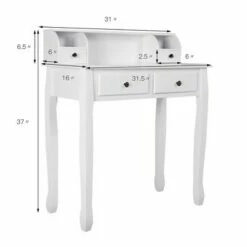 Costway Writing Desk Mission White Home Office Computer Desk 4 Drawer White 13 Costway Writing Desk Mission White Home Office Computer Desk 4 Drawer White -Outlet Desks Store unnamed file 11583