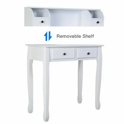 Costway Writing Desk Mission White Home Office Computer Desk 4 Drawer White 8 Costway Writing Desk Mission White Home Office Computer Desk 4 Drawer White - Image 6