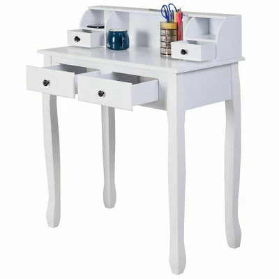 Costway Writing Desk Mission White Home Office Computer Desk 4 Drawer White 9 Costway Writing Desk Mission White Home Office Computer Desk 4 Drawer White - Image 7