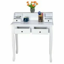 Costway Writing Desk Mission White Home Office Computer Desk 4 Drawer White 18 Costway Writing Desk Mission White Home Office Computer Desk 4 Drawer White -Outlet Desks Store unnamed file 11588