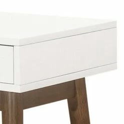Writing Desk with 1 Drawer and 1 Compartment White/Brown - Benzara -Outlet Desks Store unnamed file 11608