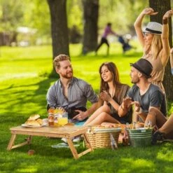 Costway Bamboo Laptop Desk Adjustable Folding Bed Tray w/Drawer Heat Dissipation -Outlet Desks Store unnamed file 1163