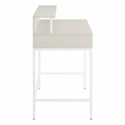 40" Contempo Desk with 2 Drawers and Shelf Hutch White Oak - OSP Home Furnishings