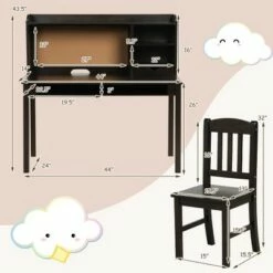 Costway Kids Desk & Chair Set Study Writing Desk w/ Hutch & Bookshelves 15 Costway Kids Desk & Chair Set Study Writing Desk w/ Hutch & Bookshelves -Outlet Desks Store unnamed file 11744