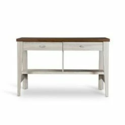 Fillmore Oak Finished Writing Desk Natural/Dark Brown - Baxton Studio