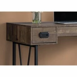 Monarch Specialties Laptop Table with Drawers-Industrial Style-Metal Legs Computer Desk Home & Office, 48" L, Brown Reclaimed Wood Look -Outlet Desks Store unnamed file 11784