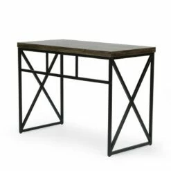 Screven Modern Industrial Handcrafted Mango Wood Desk Honey Brown/Black - Christopher Knight Home