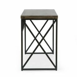 Screven Modern Industrial Handcrafted Mango Wood Desk Honey Brown/Black - Christopher Knight Home -Outlet Desks Store unnamed file 11803
