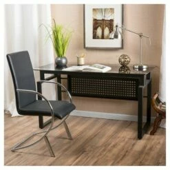 Fiske Glass Computer Desk Black - Christopher Knight Home