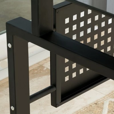 Fiske Glass Computer Desk Black - Christopher Knight Home 5 Fiske Glass Computer Desk Black - Christopher Knight Home - Image 3