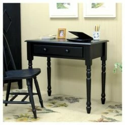 Eleanor Wood Writing Desk with Drawers - Carolina Chair & Table Co. Ivory