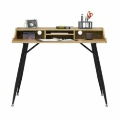Studio Designs Woodford Modern 45 Inch Wide Wood Home Office Table Desk for Computer or Laptop with Shelf Stand Storage Tray, Ashwood -Outlet Desks Store unnamed file 11868