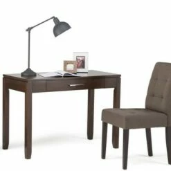 42" Essex Solid Wood Home Office Desk - WyndenHall Russet Brown