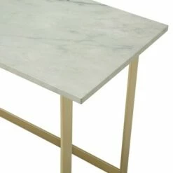 42" Contemporary Modern Faux Marble ComputerWriting Desk White Marble/Gold - Saracina Home -Outlet Desks Store unnamed file 11882