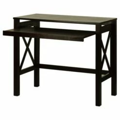 Folding Desk with Pull Out - Flora Home Espresso
