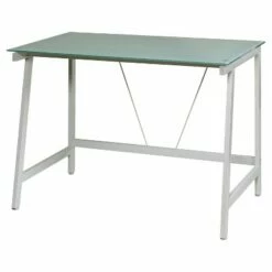 Contemporary Glass Writing Desk, Steel Frame - Onespace Black -Outlet Desks Store unnamed file 11938
