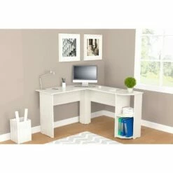 L Shaped Writing Desk Light Washed - Inval