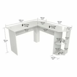 L Shaped Writing Desk Light Washed - Inval -Outlet Desks Store unnamed file 11942