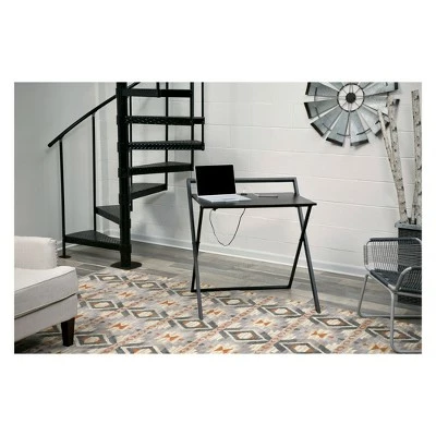 Basics No Assembly Folding Desk with Dual Usb Charger Whitewashed Oak/White - OneSpace 8 Basics No Assembly Folding Desk with Dual Usb Charger Whitewashed Oak/White - OneSpace - Image 6