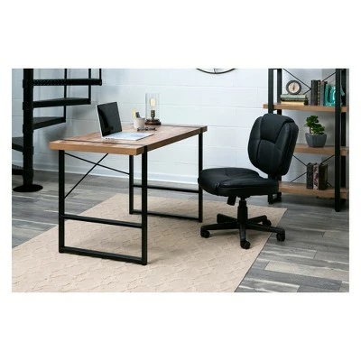 Bourbon Foundry Writing Desk Wood and Black Steel Oak - OneSpace 10 Bourbon Foundry Writing Desk Wood and Black Steel Oak - OneSpace - Image 8