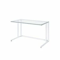 Tyrese Writing Desk - Acme Furniture Clear Glass/white -Outlet Desks Store unnamed file 11997