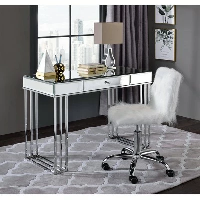 Critter Writing Desk - Acme Furniture Mirrored/chrome 3 Critter Writing Desk - Acme Furniture Mirrored/chrome