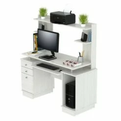 Computer Work Center with Hutch Washed Oak - Inval 14 Computer Work Center with Hutch Washed Oak - Inval -Outlet Desks Store unnamed file 1205