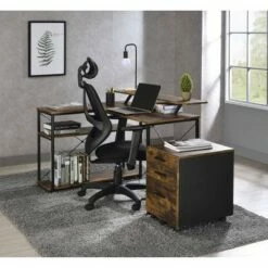 Drebo Writing Desk - Acme Furniture Rustic Oak/black