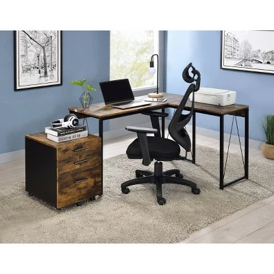 Zetri Writing Desk - Acme Furniture Rustic Oak/black 3 Zetri Writing Desk - Acme Furniture Rustic Oak/black