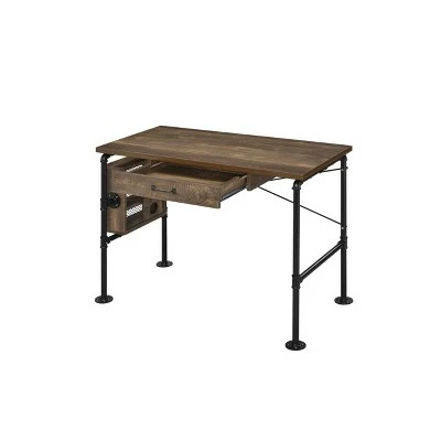 Endang Writing Desk Weathered Oak/Black - Acme Furniture 6 Endang Writing Desk Weathered Oak/Black - Acme Furniture - Image 4