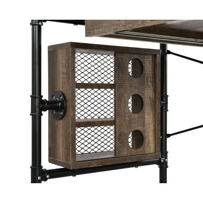 Endang Writing Desk Weathered Oak/Black - Acme Furniture 8 Endang Writing Desk Weathered Oak/Black - Acme Furniture - Image 6