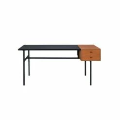 Oaken Desk Honey Oak/Black - Acme Furniture
