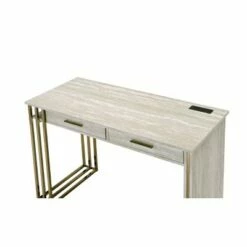 Tyeid Built-In USB Port Writing Desk Antique White/Gold - Acme Furniture 9 Tyeid Built-In USB Port Writing Desk Antique White/Gold - Acme Furniture -Outlet Desks Store unnamed file 12176