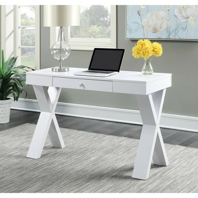 Newport Desk with Drawer White - Breighton Home 4 Newport Desk with Drawer White - Breighton Home - Image 2