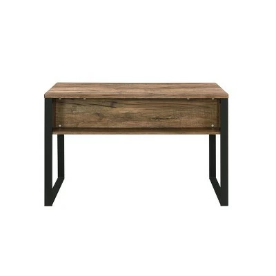 Aflo Writing Desk Weathered Oak/Black - Acme Furniture 5 Aflo Writing Desk Weathered Oak/Black - Acme Furniture - Image 3