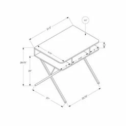 White Top Computer Desk - Silver Metal - EveryRoom 8 White Top Computer Desk - Silver Metal - EveryRoom -Outlet Desks Store unnamed file 12320