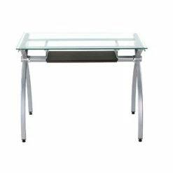 Contemporary Clear Glass Top Computer Desk with Pull Out Keyboard Panel Clear - Techni Mobili 12 Contemporary Clear Glass Top Computer Desk with Pull Out Keyboard Panel Clear - Techni Mobili -Outlet Desks Store unnamed file 12368