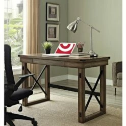 Hathaway Wood Writing Desk with Drawers - Room & Joy Rustic Gray -Outlet Desks Store unnamed file 12377