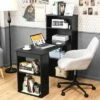 Costway Computer Desk Writing Workstation Office w/6-Tier Storage Shelves WhiteBlack 2 Costway Computer Desk Writing Workstation Office w/6-Tier Storage Shelves WhiteBlack -Outlet Desks Store unnamed file 1241