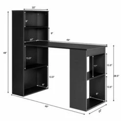 Costway Computer Desk Writing Workstation Office w/6-Tier Storage Shelves WhiteBlack -Outlet Desks Store unnamed file 1243