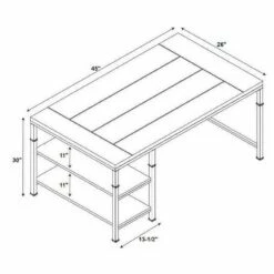 Austin 2 Shelf Desk Brown - Linon -Outlet Desks Store unnamed file 12450